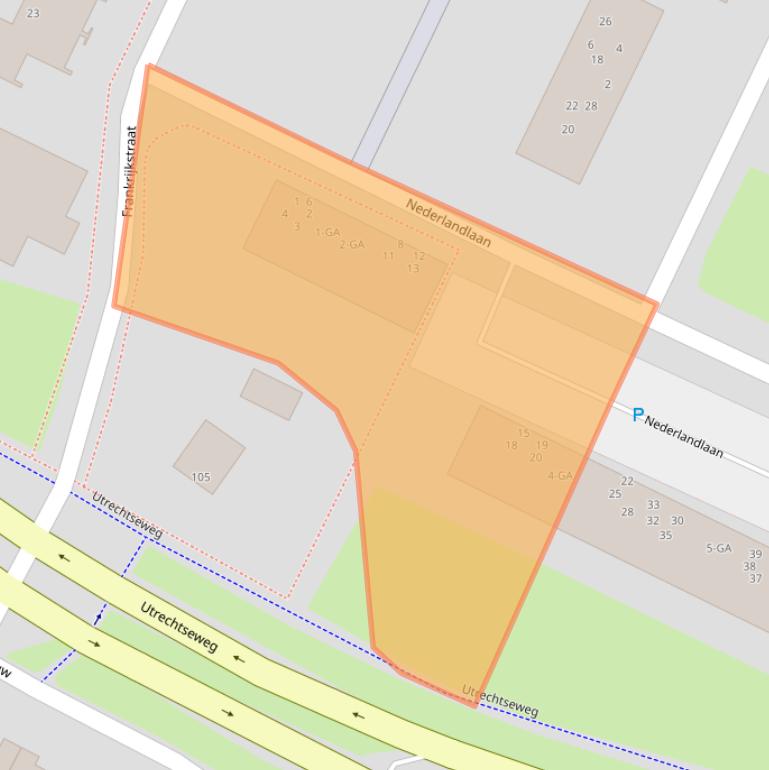 Kaart van postcodegebied 3402AM.