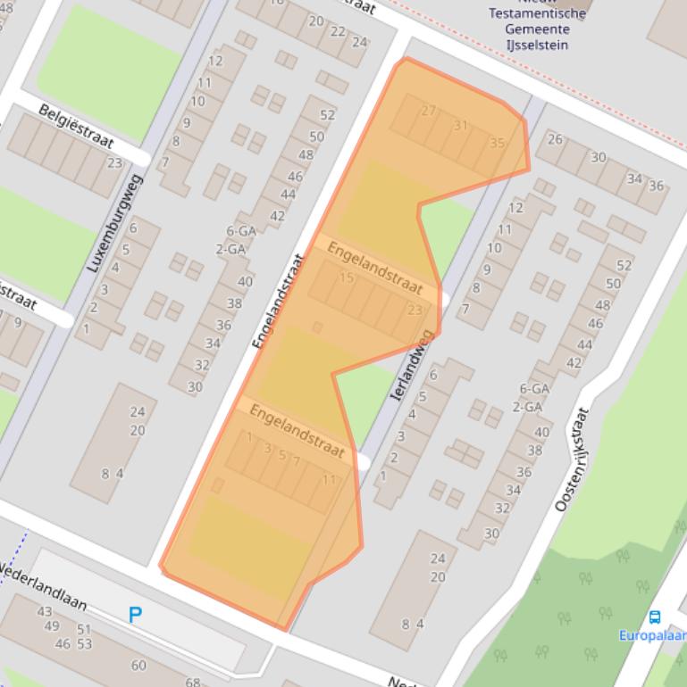 Kaart van postcodegebied 3402AT.