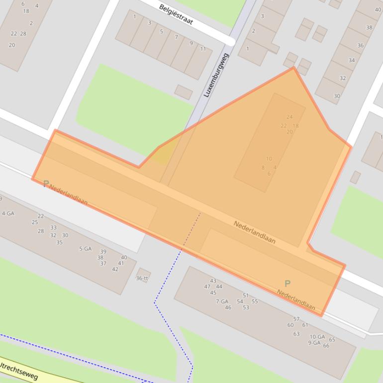 Kaart van postcodegebied 3402AV.