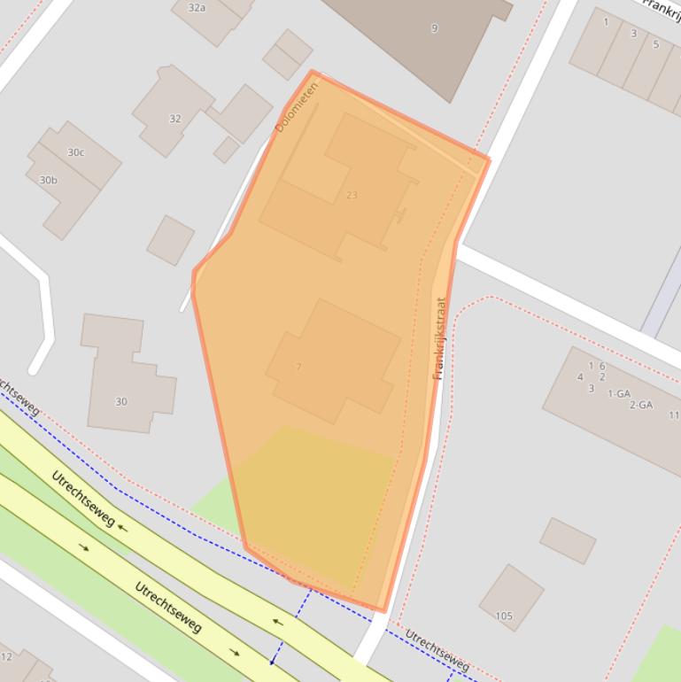 Kaart van postcodegebied 3402AZ.