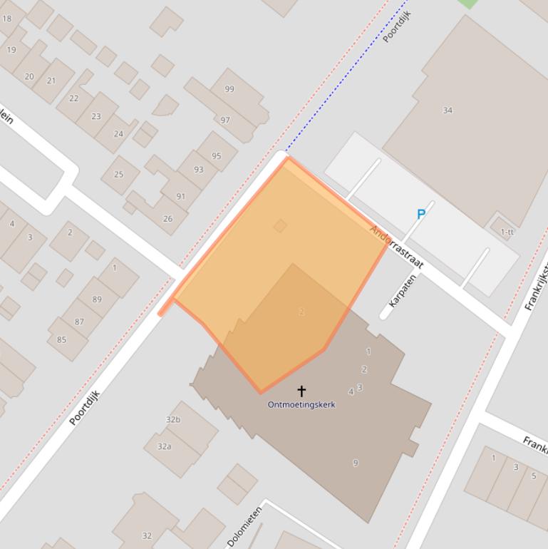 Kaart van postcodegebied 3402BG.