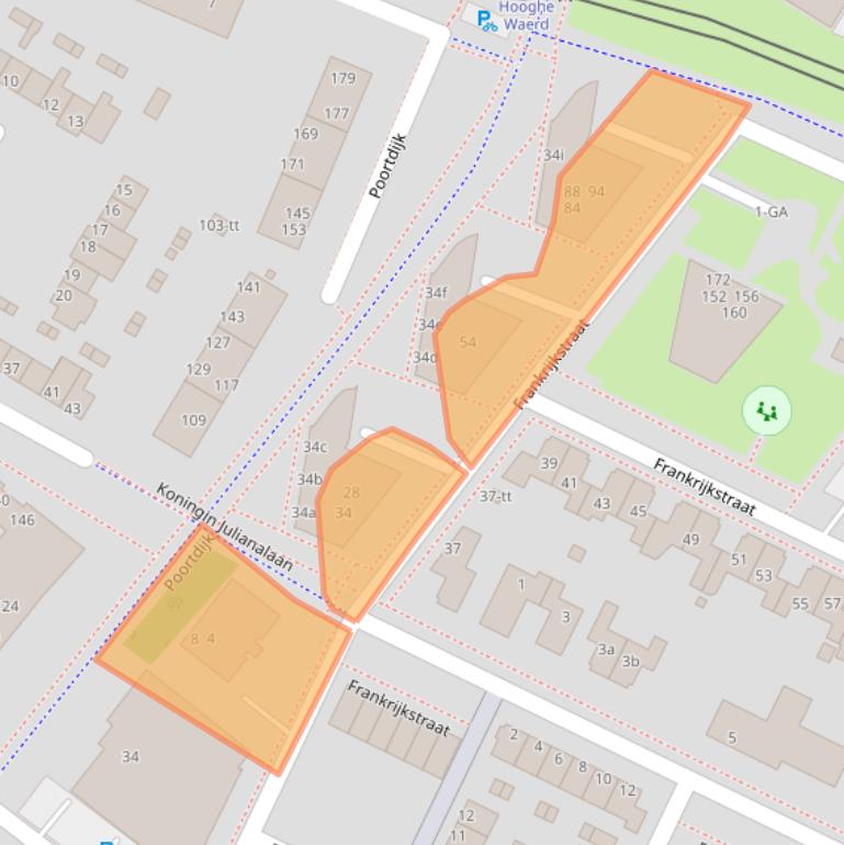 Kaart van postcodegebied 3402BH.