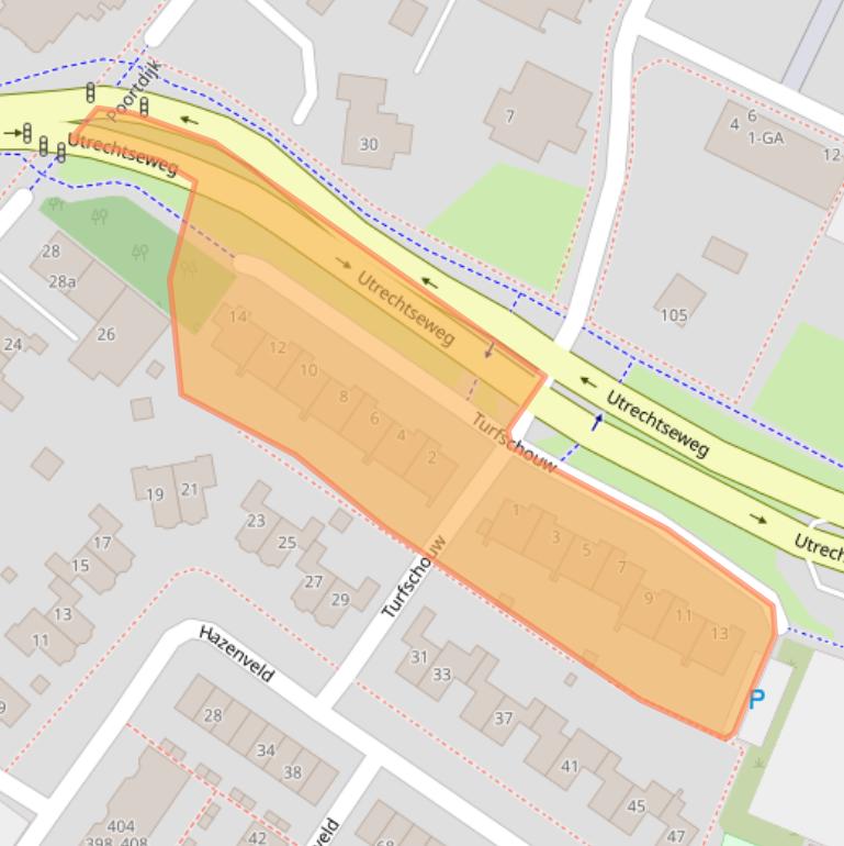 Kaart van postcodegebied 3402BK.