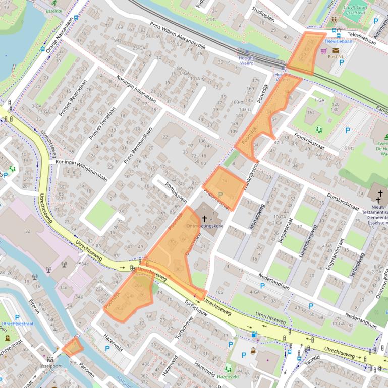Kaart van postcodegebied 3402BS.