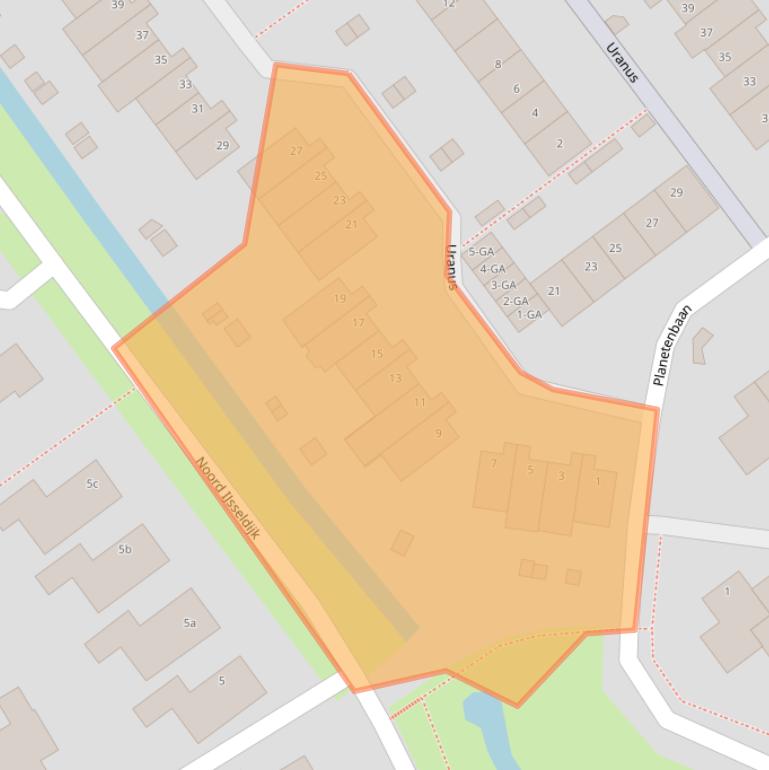 Kaart van postcodegebied 3402JB.