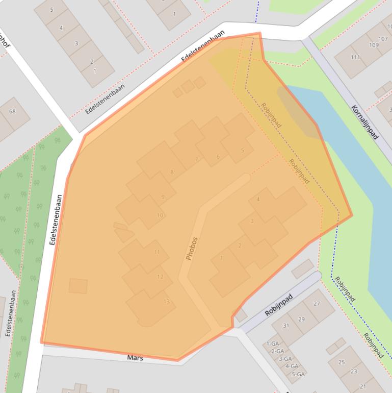 Kaart van postcodegebied 3402JJ.