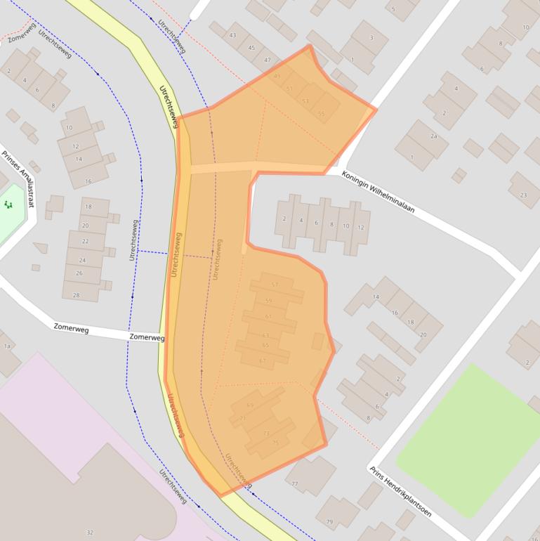 Kaart van postcodegebied 3402PM.