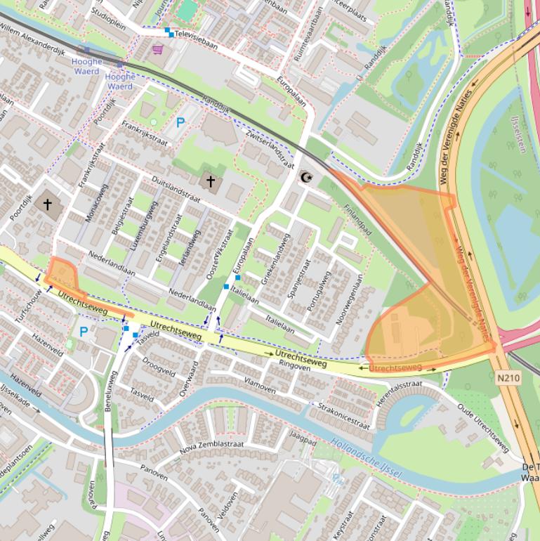 Kaart van postcodegebied 3402PP.