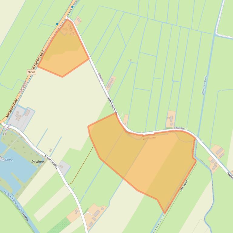 Kaart van postcodegebied 3402PT.