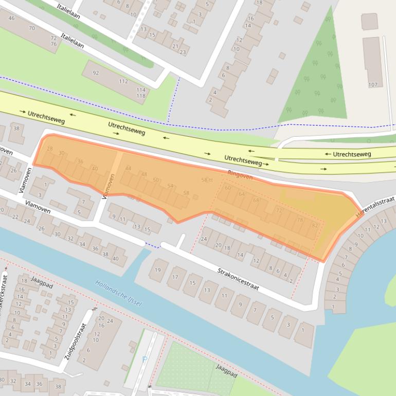 Kaart van postcodegebied 3402SC.