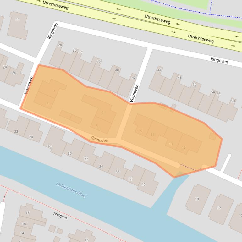 Kaart van postcodegebied 3402SG.