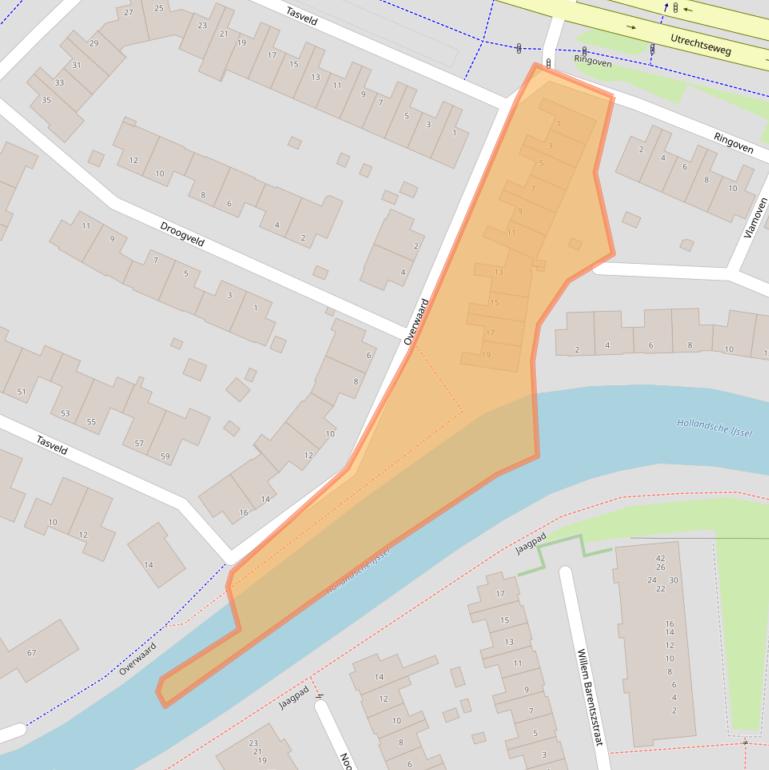 Kaart van postcodegebied 3402SJ.