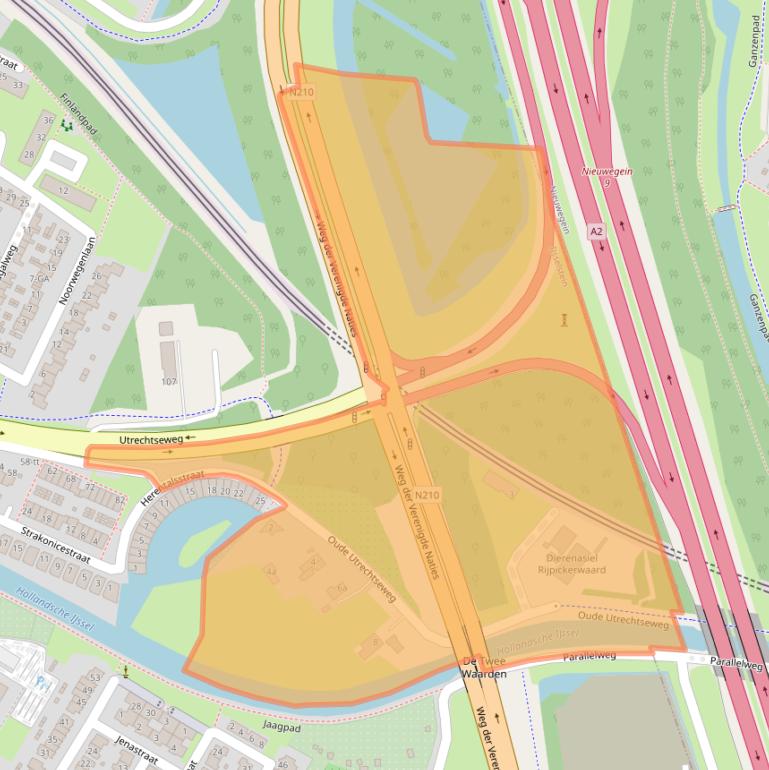 Kaart van postcodegebied 3402ST.