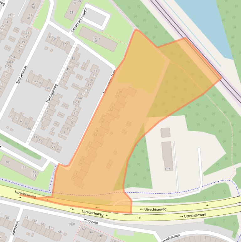Kaart van postcodegebied 3402TC.