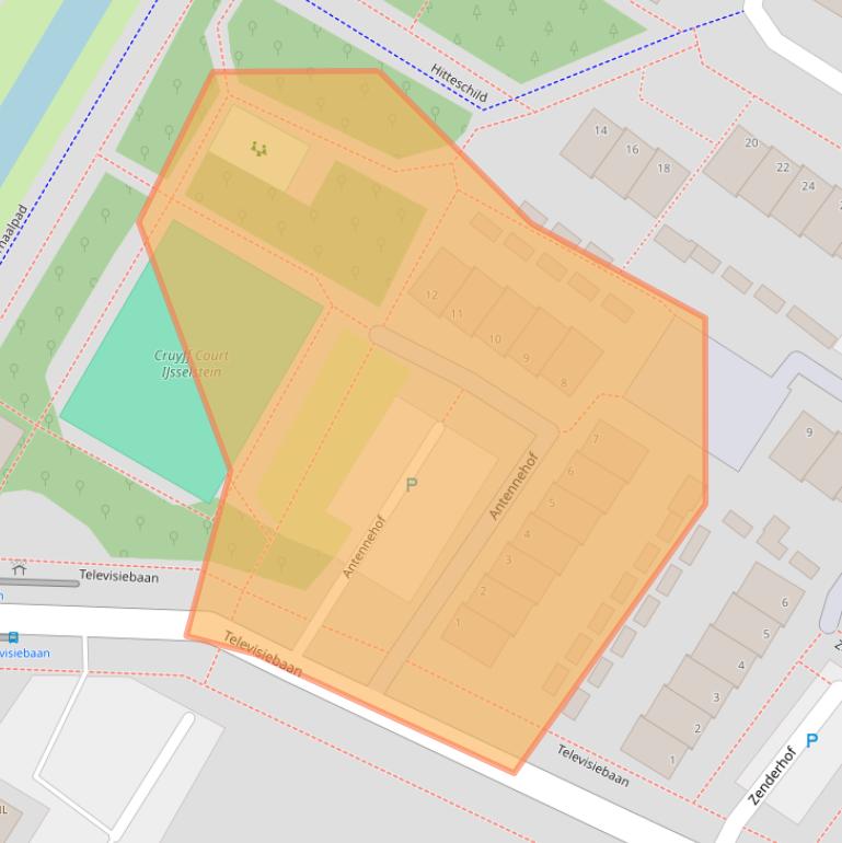 Kaart van postcodegebied 3402TS.