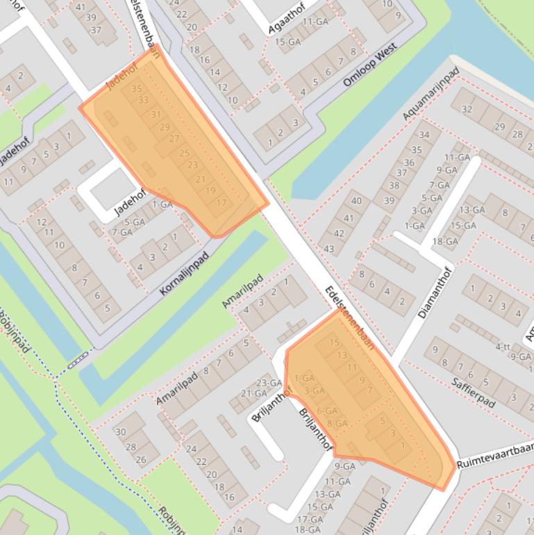 Kaart van postcodegebied 3402XA.