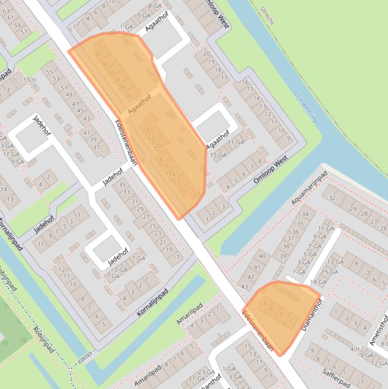 Kaart van postcodegebied 3402XD.