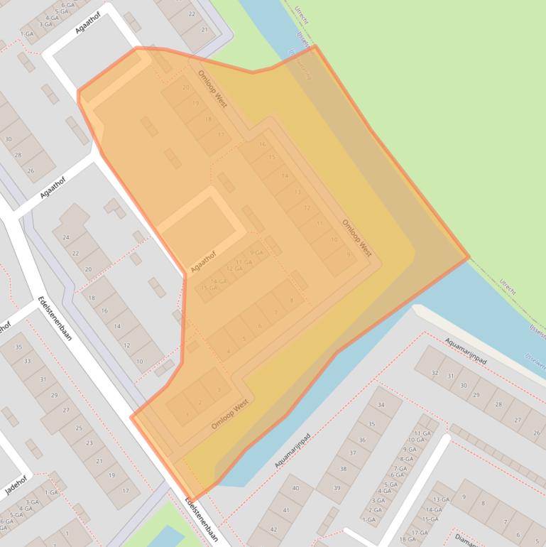 Kaart van postcodegebied 3402XM.