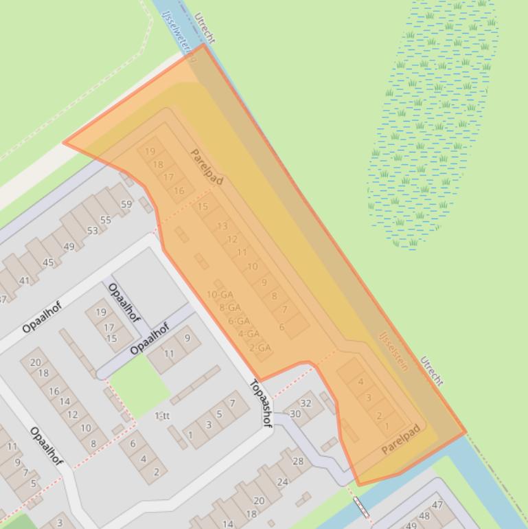 Kaart van postcodegebied 3402ZE.