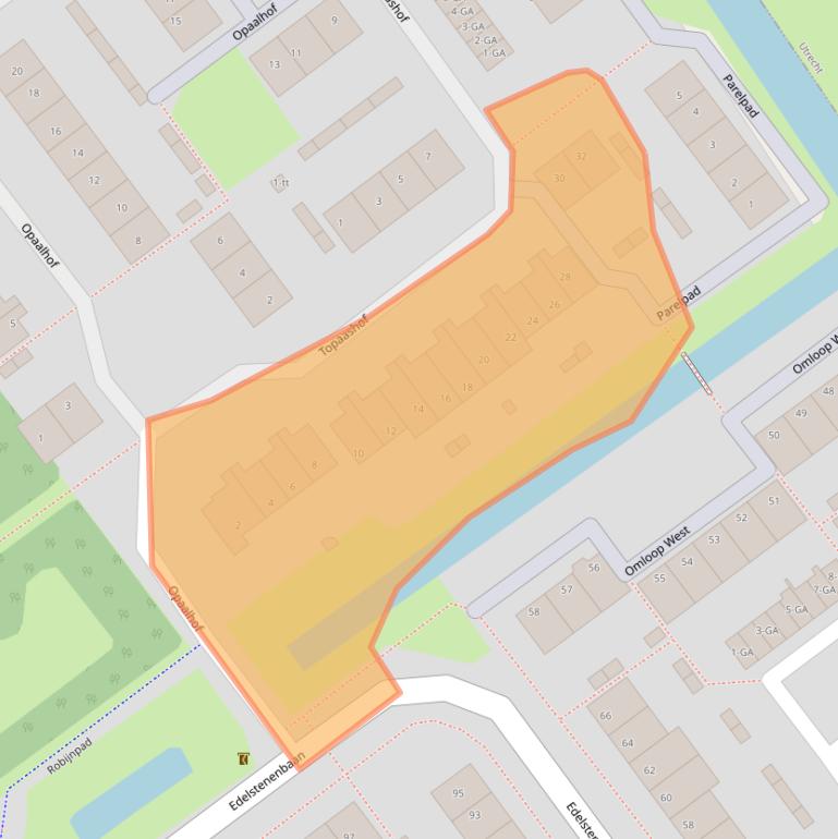 Kaart van postcodegebied 3402ZH.