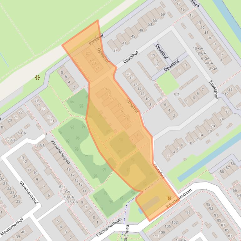Kaart van postcodegebied 3402ZJ.