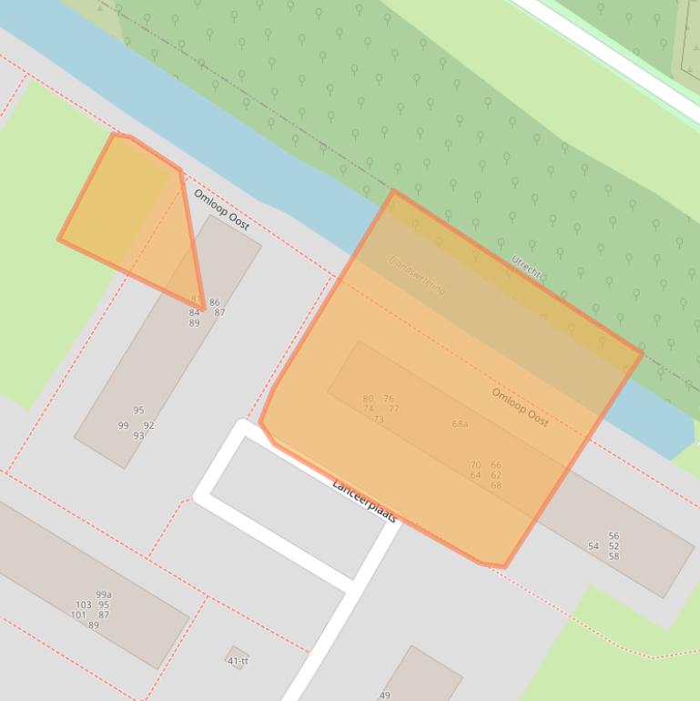 Kaart van postcodegebied 3402ZR.