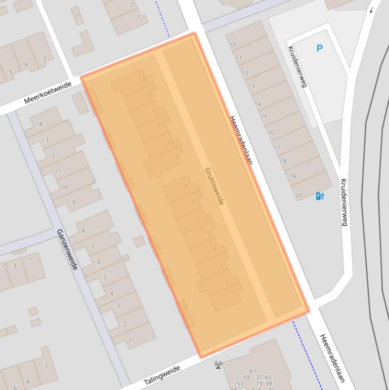 Kaart van postcodegebied 3403AG.