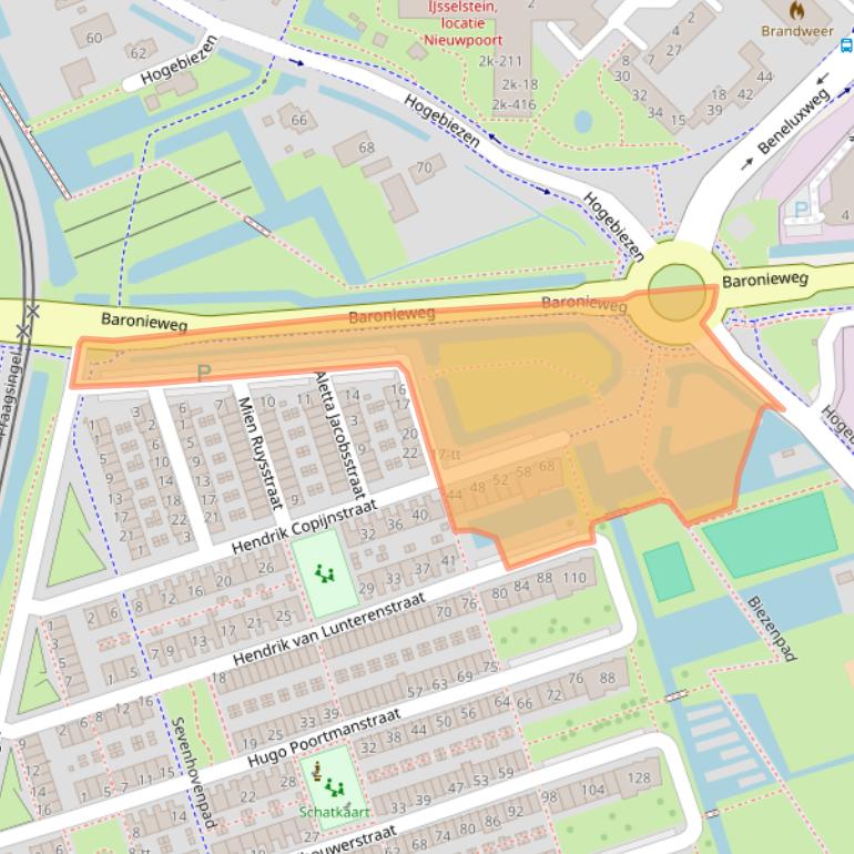 Kaart van postcodegebied 3404AB.