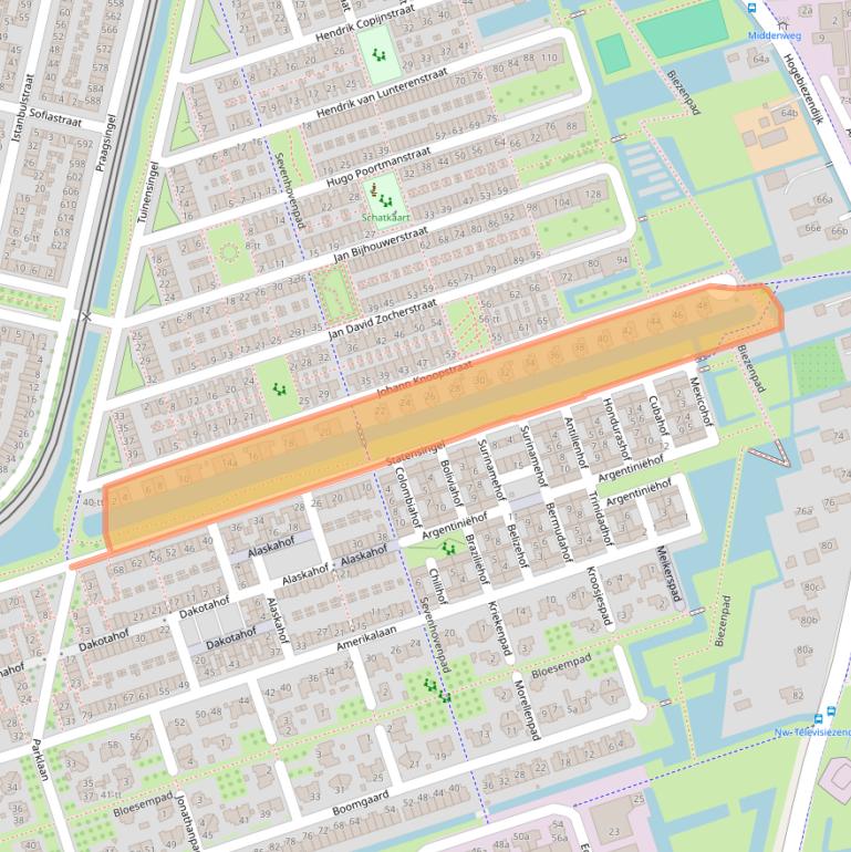 Kaart van postcodegebied 3404AV.