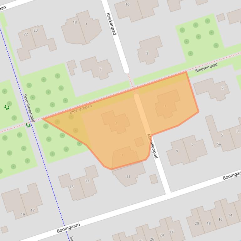 Kaart van postcodegebied 3404BE.