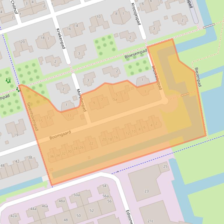 Kaart van postcodegebied 3404BG.