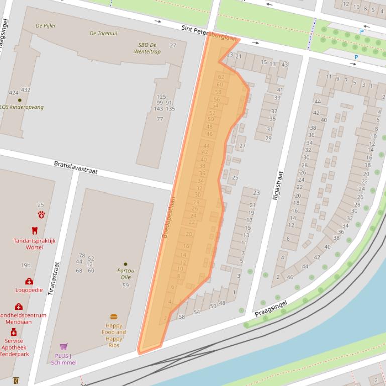 Kaart van postcodegebied 3404CB.