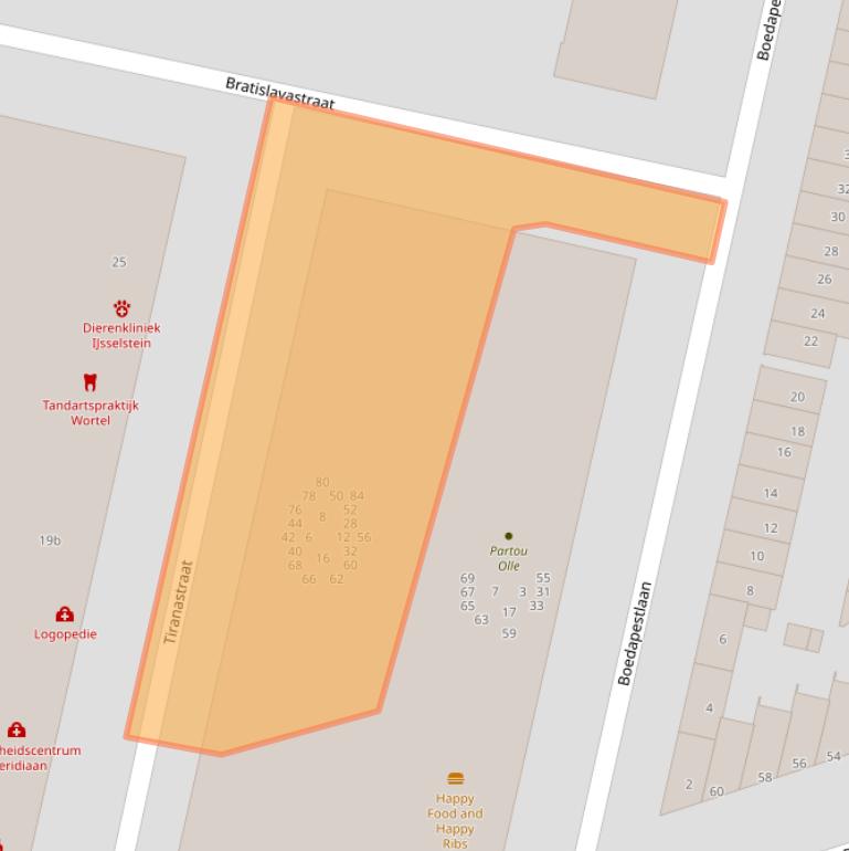 Kaart van postcodegebied 3404CH.