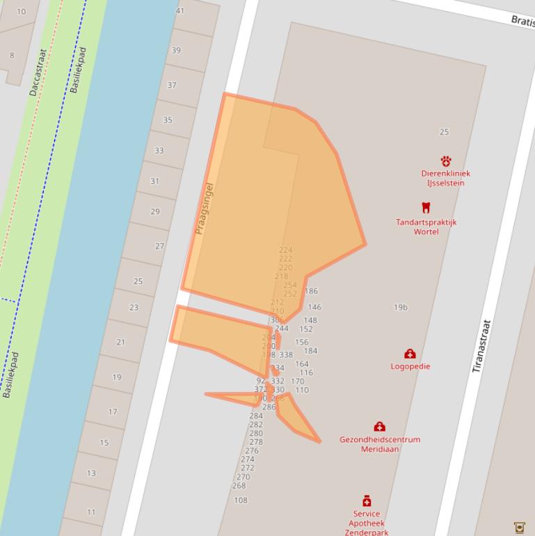 Kaart van postcodegebied 3404CP.