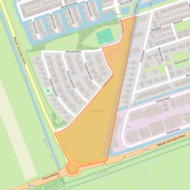 Kaart van postcodegebied 3404DA.