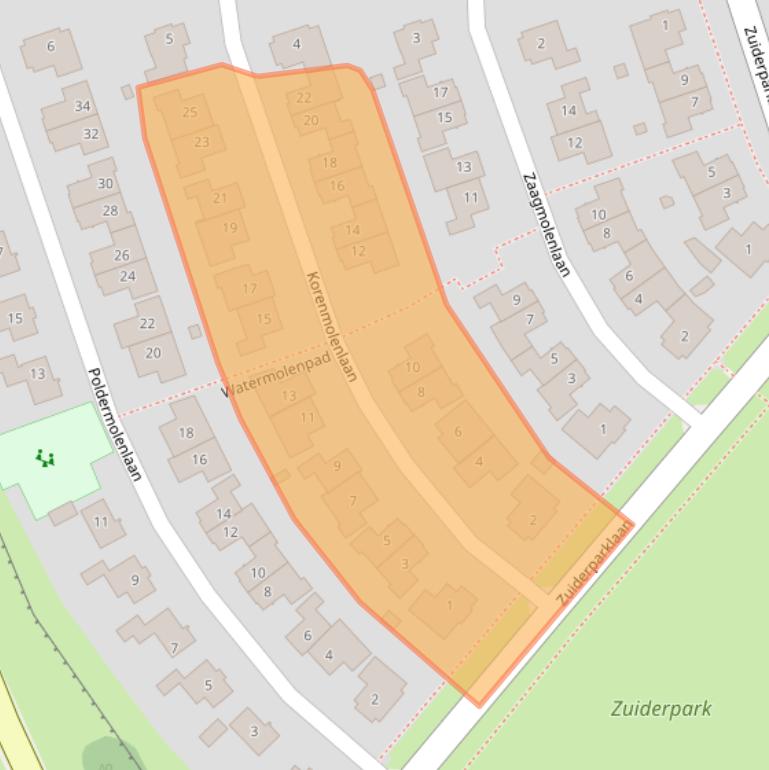 Kaart van postcodegebied 3404DE.