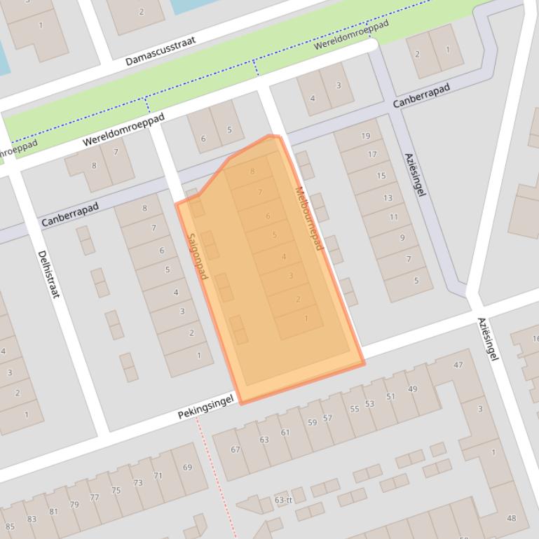 Kaart van postcodegebied 3404EH.