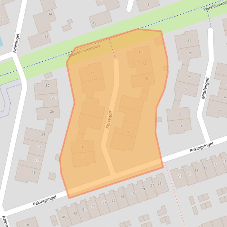 Kaart van postcodegebied 3404EM.