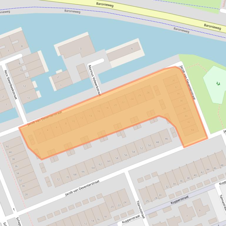 Kaart van postcodegebied 3404GA.