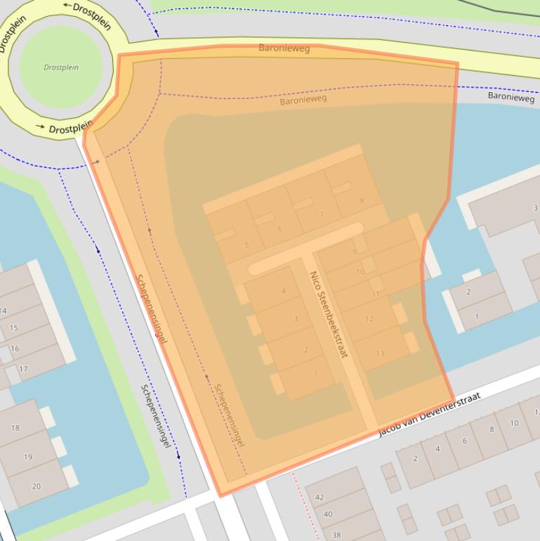 Kaart van postcodegebied 3404GG.