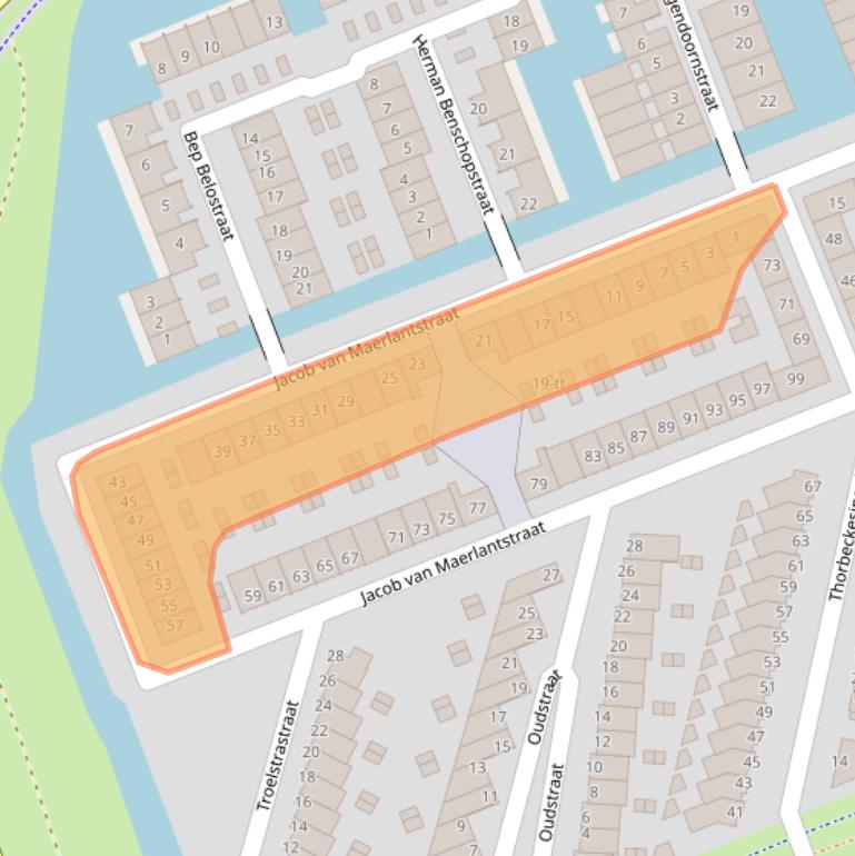 Kaart van postcodegebied 3404GM.