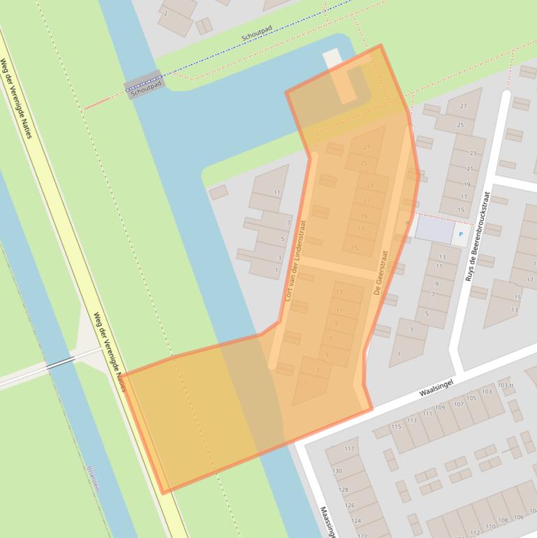 Kaart van postcodegebied 3404JB.