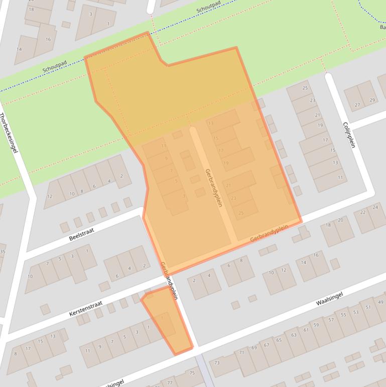 Kaart van postcodegebied 3404JJ.