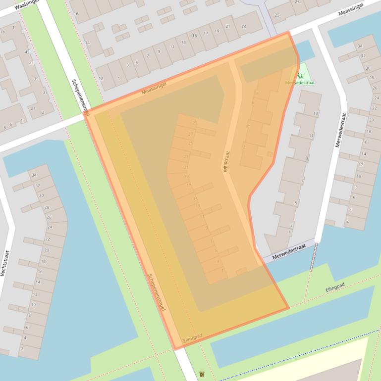 Kaart van postcodegebied 3404KB.