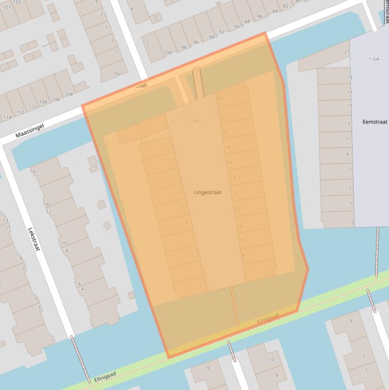 Kaart van postcodegebied 3404KG.