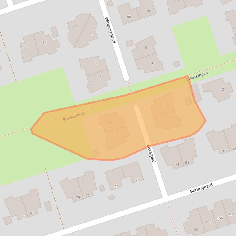 Kaart van postcodegebied 3404TD.