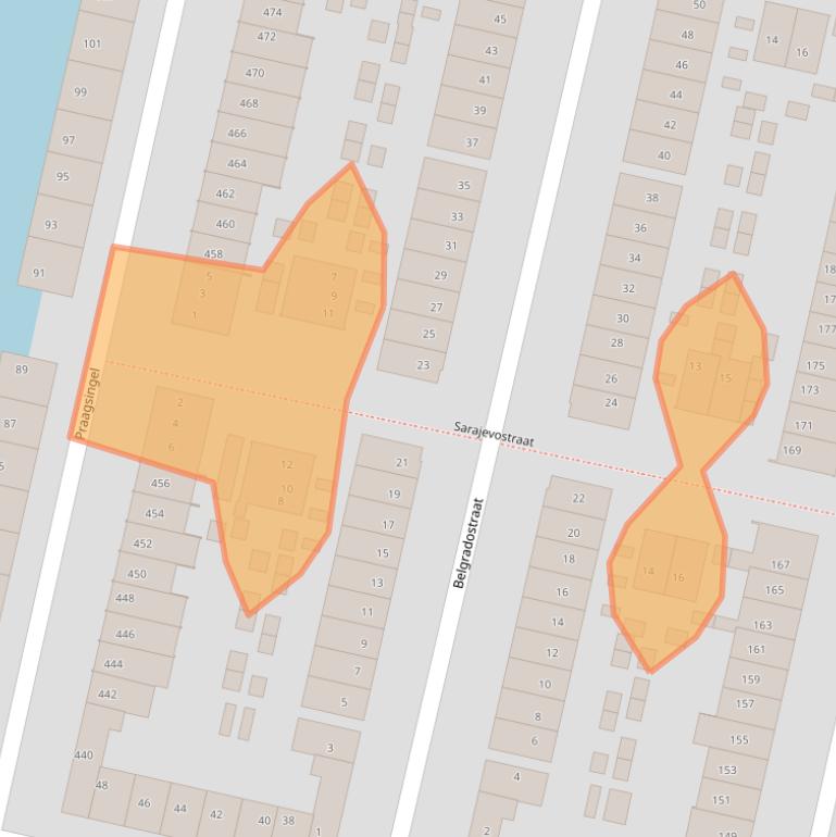 Kaart van postcodegebied 3404VJ.