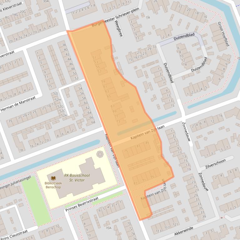 Kaart van postcodegebied 3405AB.