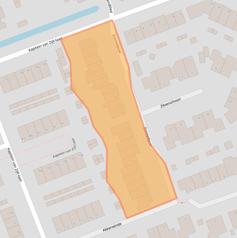 Kaart van postcodegebied 3405AV.