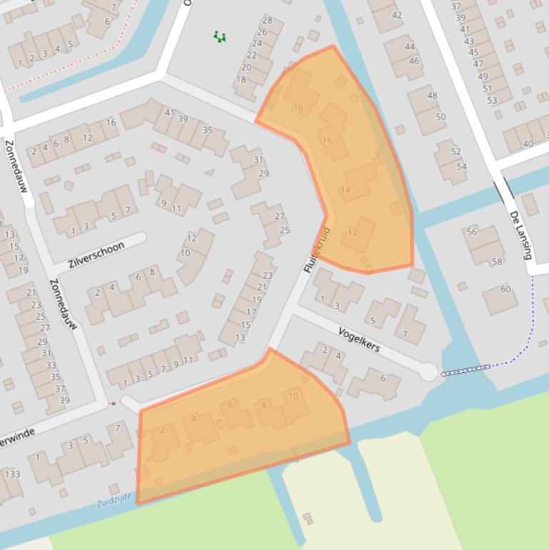 Kaart van postcodegebied 3405DB.